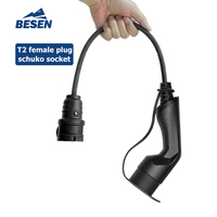 V2L Câble de véhicule à charge Type 2 prises femelles à 3 prises Schuko pour le camping électrique en plein air (5 mètres)