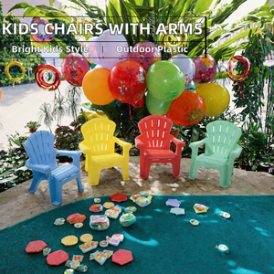 Believe Colorful <b>Kids</b> Plastic <b>Chairs</b> <b>and</b> <b>Tables</b> with Armrest-Outdoor <b>Garden</b> Party Use Contemporary -Design - Product Image 2