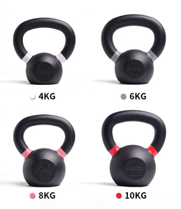 Kettlebells en <span class=keywords><strong>fonte</strong></span> noire thermolaquée, poids colorés en LB et <span class=keywords><strong>KG</strong></span> pour l'entraînement de force, musculation à domicile, poids libres - Product Image 3