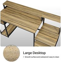 Échantillon GRATUIT Bureau d'ordinateur avec tiroir et étagères de rangement Grand bureau de maison ou de bureau avec hutch et armoire pour imprimante