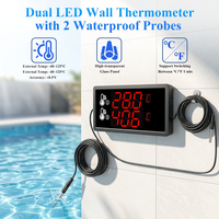 Detector Industrial de Temperatura Dual con Pantalla, Sonda Impermeable, Carcasa de ABS, Monitor de Alarma de Temperatura para Monitoreo de Cadena de Frío, CE