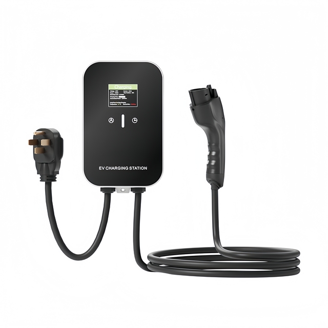 New Type 1 J1772 32A EV Charging Station Wallbox 7kW 5 Meter IP66 with Screen Home Fast for BYD Car