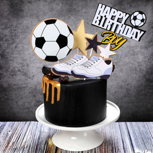 IMIKEYA 48pezzi Decorazione Per Torta Forma Pallone Da Calcio Decorazione Per Dessert Per Decorazioni Per Torte Decorazioni Per Cupcake Per Compleanni Anniversari e Feste Tema