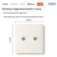 Interrupteur intelligent rétro Tuya Zigbee 3.0 T20 4 gangs, ultra-plat 6mm, 110V-250V, levier en alliage de zinc, compatible Alexa Google Voice, pour hôtel et villa