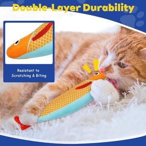 Suministros para mascotas Juguetes para mascotas Pescado Suave Durable Interactivo Gato Kicker Juguetes Forma de pez Hierba gatera Masticar Movimiento interactivo Juguete - Product Image 5