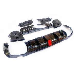 Diffuseur arrière en ABS style W213 B avec embouts d'échappement pour Benz E200 E300 E43 E53 E63 berline 4 portes avec paquet <span class=keywords><strong>Amg</strong></span> 2017-2023 - Product Image 1