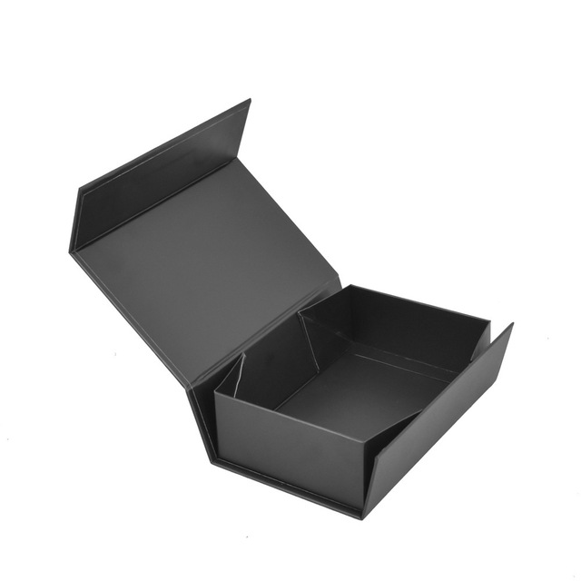 Custom Logo Blank Paper Cardboard Box Packaging Black Matte Cardboard Gift Paper Packaging Folding Gift Box