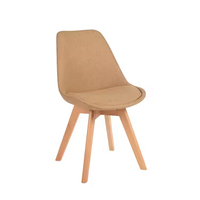 ST-8545 Chaises de salle à manger d'intérieur au design moderne, en tissu, avec pieds en bois, pour la maison et les restaurants, dotées d'un dossier, idéales pour les appartements