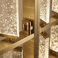 Paravent Rotatif Décoratif en Verre Cristal et Acier Inoxydable Modulaire Personnalisable, Design Moderne de Luxe Italien pour