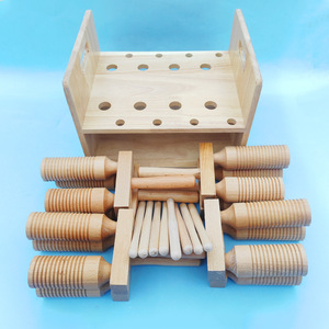 Ensembles de tubes sonores en bois en gros avec boîte de rangement, instrument de percussion Orff, aides pédagogiques pour l'éducation précoce, jouet de performance musicale - Product Image 6