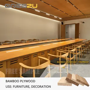 Waterproof 40mm Bamboo Plywood For decor Panel Bamboo 3 Layers Bambu Plywood Vertical 4' x 8' Laminated bamboo plywood