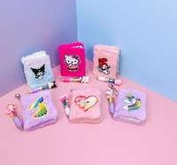 Carnet de notes de haute qualité avec couverture en tissu peluche personnalisée, broderie, planificateur, bloc-notes avec stylo dans un coffret cadeau pour la promotion