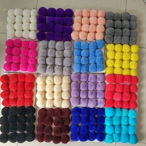 Envío rápido de fábrica, DIY Pompón, bolas de piel de conejo Real personalizadas para teléfono, tela, zapato, sombrero, adorno, pompones esponjosos, accesorio artesanal - Product Image 3