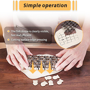 25 khoang không dính bột thép không gỉ cá Cracker cắt cá <span class=keywords><strong>Cookie</strong></span> <span class=keywords><strong>cutter</strong></span> mini vàng cá hình dạng khuôn mẫu - Product Image 5