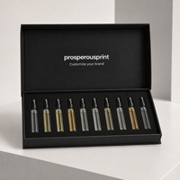 Boîte d'échantillons de parfum personnalisée à faible MOQ, kit de découverte, 10 compartiments avec insert en mousse pour flacons de 2ml, 3ml, 5ml