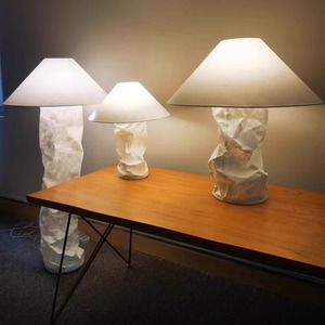 Scandinavian Style Paper Floor <b>Lamp</b> White <b>Shade</b> Led Light Source Nordic Living Room Bedroom Hotel Homestay Decor - Product Image 1