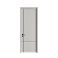 Porte coupe-feu simple cristal de carbone écologique multicouche en bois massif épissage couleur couture Grain de bois bois porte de maison