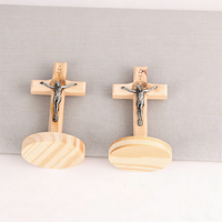 Ornement de Jésus, décorations catholiques, croix, crucifix en bois, artisanat, statue religieuse pour cadeau, décoration de bureau à domicile