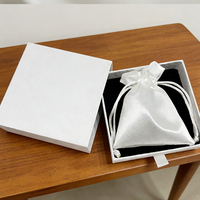 Boîte d'emballage coulissante pour bagues et boucles d'oreilles - Coffret cadeau de luxe personnalisé avec logo + ensemble sac en flanelle