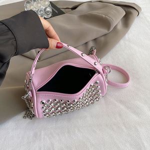 Bolso de Mano de Diseño de Cuero Genuino de Lujo para Mujer, con Cadenas Decorativas, Plegable, Antirrobo, para Uso Diario - Product Image 2
