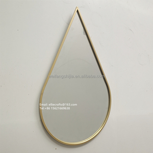 <span class=keywords><strong>Miroir</strong></span> mural en laiton en forme de <span class=keywords><strong>goutte</strong></span> <span class=keywords><strong>d</strong></span>'<span class=keywords><strong>eau</strong></span> sur cadre en métal doré, mobilier de maison, nouveau Design, pour salle de bains, salon - Product Image 2