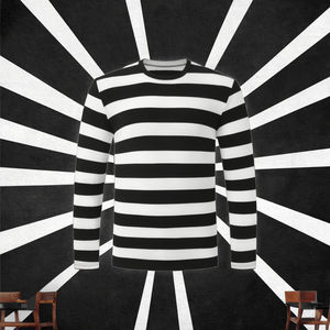 เสื้อยืดพิมพ์ลายทางถักนิตติ้งแบบกำหนดเอง น้ำหนัก 200 กรัม สไตล์สตรีทแวร์ แขนยาวสำหรับผู้ชาย คุณภาพสูง น้ำหนักเบา สไตล์วินเทจ ผลิตจากโพลีเอสเตอร์ 100% - Product Image 3