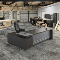 Bureau de direction moderne pour hôpital, en bois, convertible, extensible, avec panneau, table d'ordinateur avec tiroir mural, mobilier de bureau