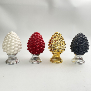 Objetos de decoración de porcelana de cerámica personalizados soporte de piña decorativa para el hogar objetos de lujo adornos de escultura para decoraciones de mesa - Product Image 4