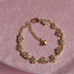 Pulsera de Eslabones con Corona de Flores de <span class=keywords><strong>Rapunzel</strong></span>, Brazalete de Latón, Linda y Dulce - Product Image 4
