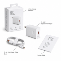 Pengisi Daya Dinding 66W PD 3.0 USB Pengisian Cepat Perlindungan Sirkuit Pendek untuk Ponsel Grosir OEM ODM Pasokan Massal