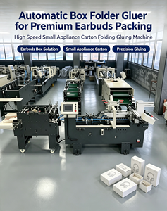 450-3A Automatic box <b>Folder</b> Gluer for Premium Earbuds packing | High Speed Small Appliance Carton Folding Gluing Machine - Product Image 5