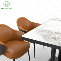 HUALIN Table à Manger Moderne en Pierre Frittée de Haute Qualité, Table de Restaurant en Marbre, Tables et Chaises pour Hôtel et Café