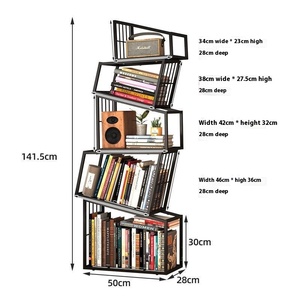 Libreria ad angolo a forma speciale per libreria verticale in ferro creativo moderno per soggiorno con Design semplice da pavimento in metallo - Product Image 6