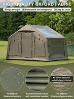 Tente cabane gonflable, tente de glamping imperméable à gonflage automatique, grande tente de camping extérieure spacieuse