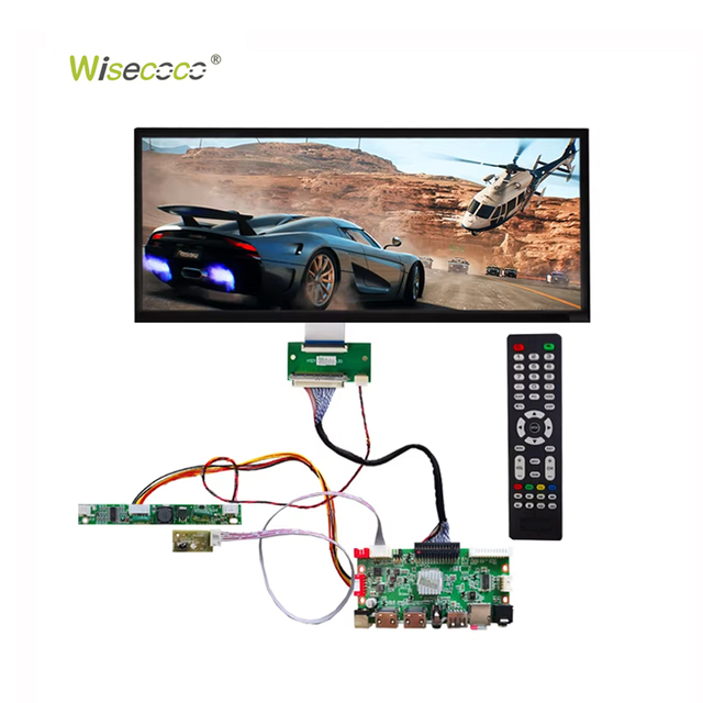 12.3Inch IPS TFT 1080P FHD Stretched Bar LCD Screen High Brightness Monitor with SD Card Driver for Advertise Playback Display