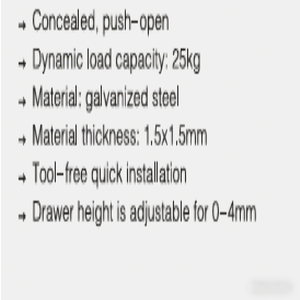SH-ABC mở rộng duy nhất <span class=keywords><strong>undermount</strong></span> dưới gắn kết đẩy để mở đẩy mở tủ bếp ngăn kéo trượt - Product Image 2