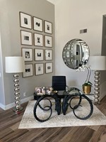 Décoration murale artisanale, miroir incurvé, miroir mural convexe antique avec clips en laiton