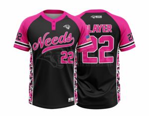 เสื้อเบสบอลและซอฟต์บอลผ้าโพลีเอสเตอร์แบบมีกระดุม2เม็ดสำหรับเล่นกีฬาใส่สบายระบายอากาศได้ดีทำจากโพลีเอสเตอร์100% ตามสั่งขนาดพิเศษ - Product Image 1