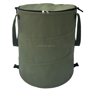 BSCI <span class=keywords><strong>Pop</strong></span> <span class=keywords><strong>Up</strong></span> cắm trại Thùng rác có nắp đóng mở 24L Giỏ túi túi rác vườn với nắp cỏ lá tái sử dụng chất thải sân Túi - Product Image 1