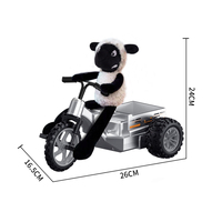 Tricycle télécommandé 2,4 GHz pour enfant - Véhicule acrobatique en peluche mouton avec télécommande, chargeur et câble USB