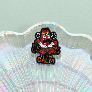 Pin de Esmalte 'Pero Soy Tranquilo', Broche de Metal Fundido con Acabado en Níquel Negro, Diseño de Anime de Fantasía, para Joyería, Regalo, Accesorios de Ropa - Product Image 5