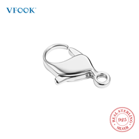 VFOOK Fermoir élégant et polyvalent pour collier et bracelet, fermoir mousqueton en argent sterling 925 pour la fabrication de bijoux au quotidien