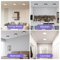 Couverture de cadre de boîtier ultra-mince panneau de plafond lumière salon rond monté en surface Led Home Downlight avec fonction de mémoire