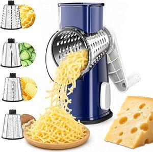 Éminceur manuel multifonctionnel pour légumes, râpe et trancheuse à tambour à manivelle, gadget de cuisine pour fromage, pommes de terre, noix, ail - Product Image 1