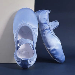 <span class=keywords><strong>Zapatillas</strong></span> <span class=keywords><strong>de</strong></span> <span class=keywords><strong>Ballet</strong></span> <span class=keywords><strong>de</strong></span> lona suave para mujer y niña, zapatos <span class=keywords><strong>de</strong></span> baile con banda elástica sin cordón, para niños y principiantes - Product Image 4