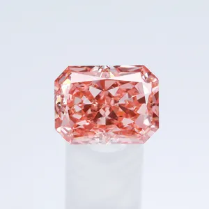 High Quality IGI Certified 1.64/1.51ct Fancy Pink Color Radiant Cut Lab Grown Diamond for Jewelry Making