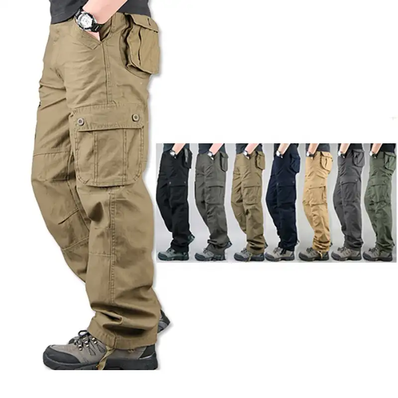 Army work outdoor techwear Men Combat Multi Pockets Trousers 6 pocket Casual Cotton Tactical Military Cargo Pants