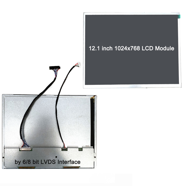 Working Temp -30 to +85 ℃ LCD Module Display 12.1 Inch 1024X768 TFT LCD Screen Panel LED Driver Board by 6/8 Bit LVDS Interface