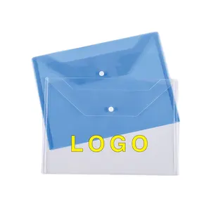 Wholesale envelope document classification a4 clear plastic button file folder with custom logo