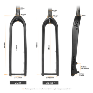 Toseek Phuộc Trước Xe Đạp sợi <span class=keywords><strong>carbon</strong></span> toàn bộ 27.5/29er tích hợp Phuộc Trục xe đạp 15x110mm - Product Image 3